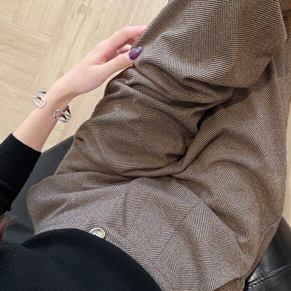 Brown Casual Women's Slim Fit Long Pants - Picture 5 of 6